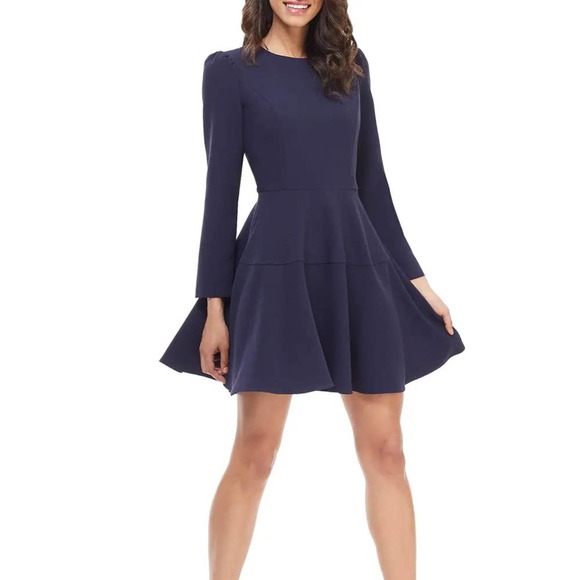 Gal Meets Glam Dresses & Skirts - GAL MEETS GLAM Celeste Fit & Flare Dress in Navy